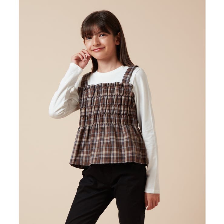 [100-130]シャーリングビスチェドッキングトップス | a.v.v【KIDS】 | 詳細画像11 