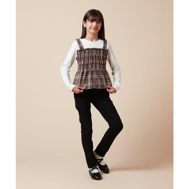 [100-130]シャーリングビスチェドッキングトップス | a.v.v【KIDS】 | 詳細画像14 