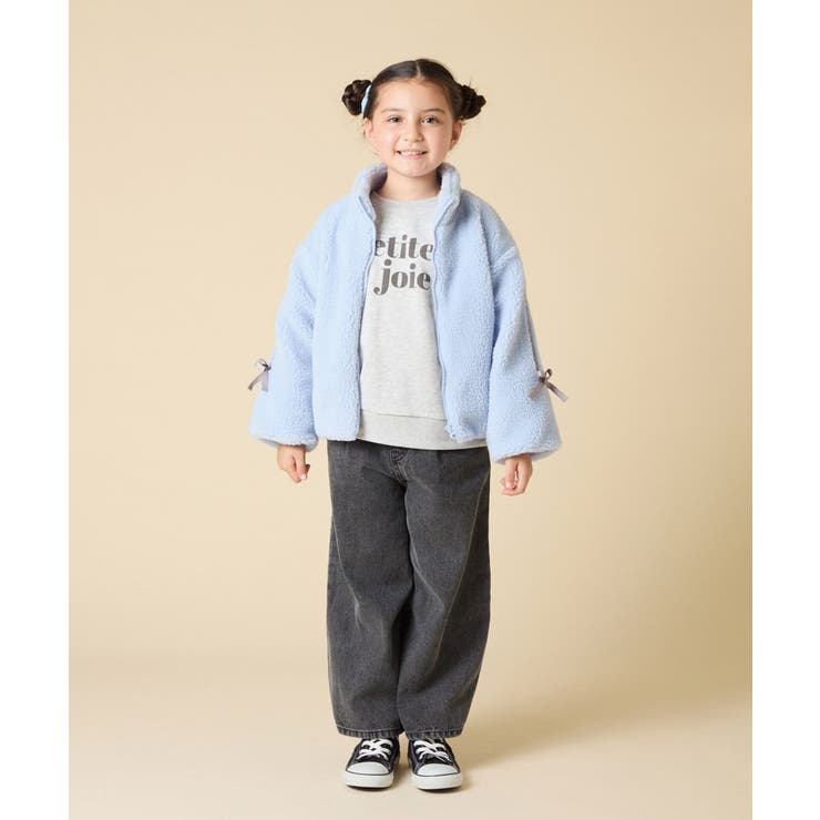 [130 160]【袖デザイン プリントロゴ＋パール調デザイン | a.v.v【KIDS】 | 詳細画像11 