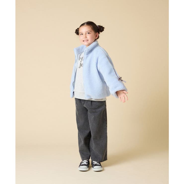 [130 160]【袖デザイン プリントロゴ＋パール調デザイン | a.v.v【KIDS】 | 詳細画像12 