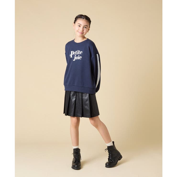 [130 160]【袖デザイン プリントロゴ＋パール調デザイン | a.v.v【KIDS】 | 詳細画像16 