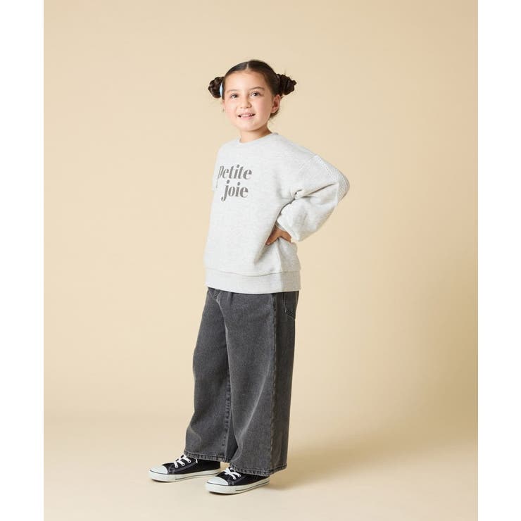 [130 160]【袖デザイン プリントロゴ＋パール調デザイン | a.v.v【KIDS】 | 詳細画像8 