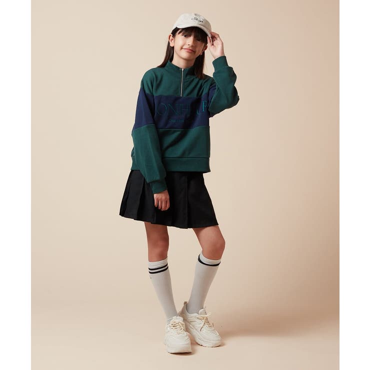 [130]ハーフジップ配色ロゴスウェット | a.v.v【KIDS】 | 詳細画像15 