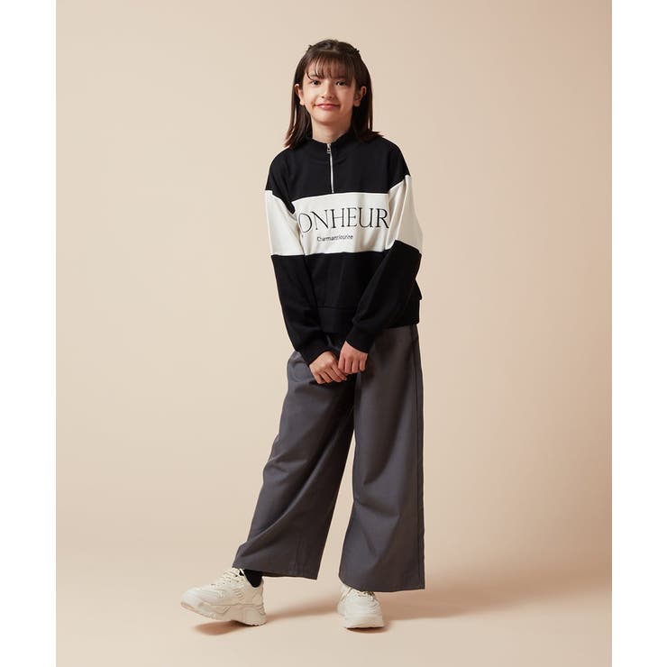 [130]ハーフジップ配色ロゴスウェット | a.v.v【KIDS】 | 詳細画像6 