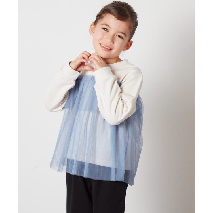 [120-130]チュールドッキングスウェット | a.v.v【KIDS】 | 詳細画像1 