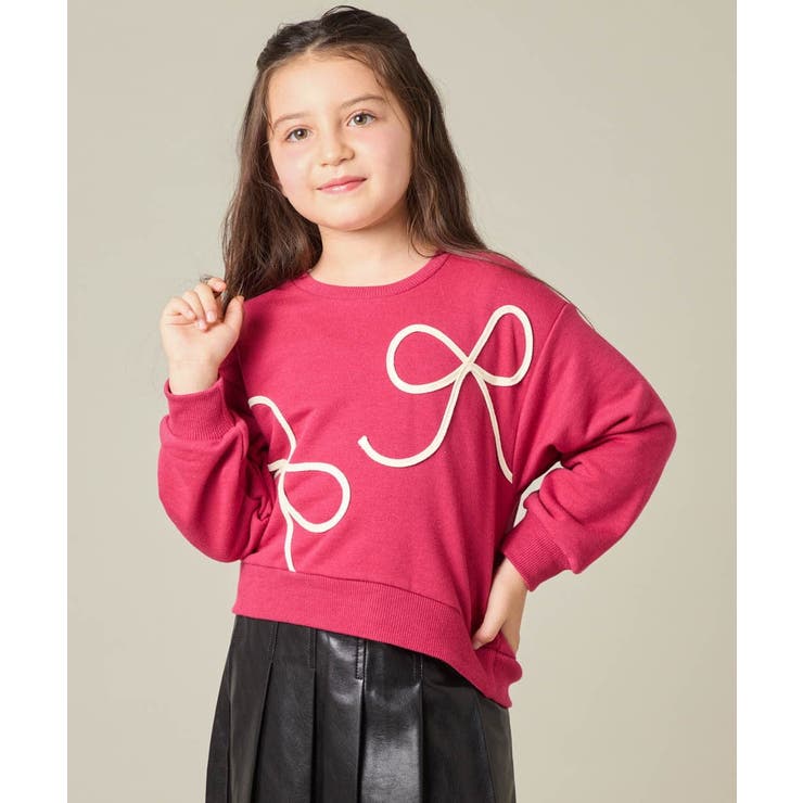 [120 160]【立体リボンがカワイイ 通学にもオススメ】リボンテープ裏毛トレ… | a.v.v【KIDS】 | 詳細画像24 