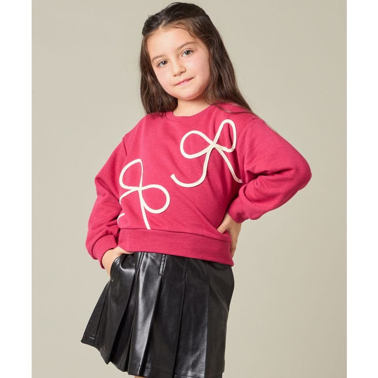 [120 160]【立体リボンがカワイイ 通学にもオススメ】リボンテープ裏毛トレ… | a.v.v【KIDS】 | 詳細画像26 