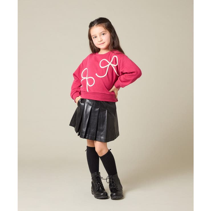 [120 160]【立体リボンがカワイイ 通学にもオススメ】リボンテープ裏毛トレ… | a.v.v【KIDS】 | 詳細画像32 