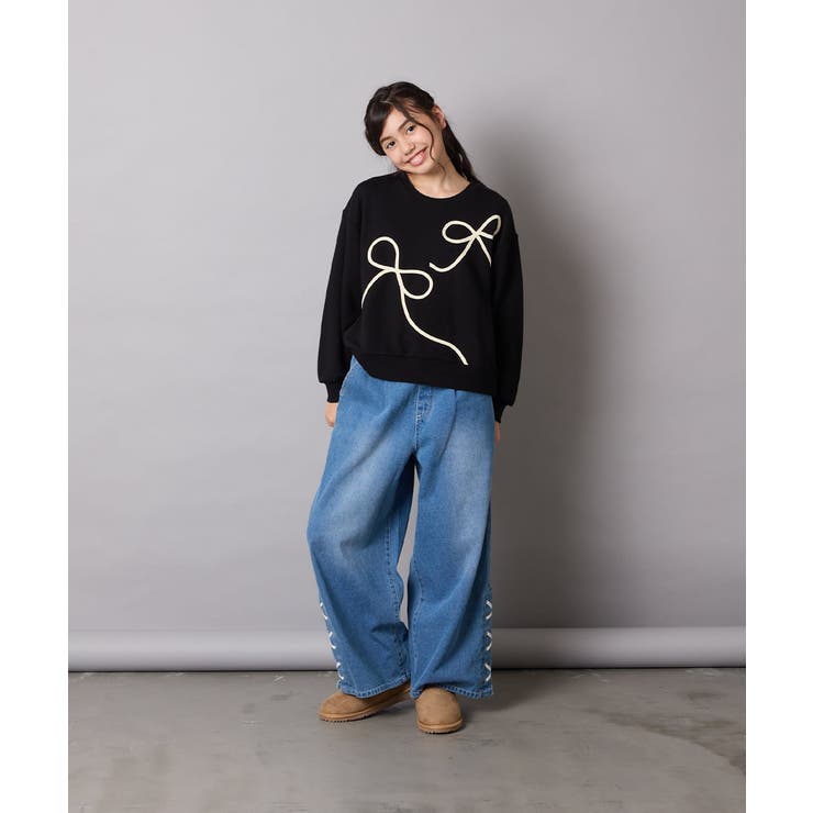 [120 160]【立体リボンがカワイイ 通学にもオススメ】リボンテープ裏毛トレ… | a.v.v【KIDS】 | 詳細画像39 