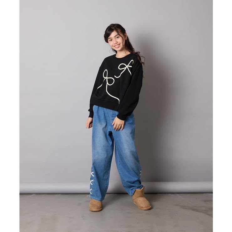 [120 160]【立体リボンがカワイイ 通学にもオススメ】リボンテープ裏毛トレ… | a.v.v【KIDS】 | 詳細画像40 