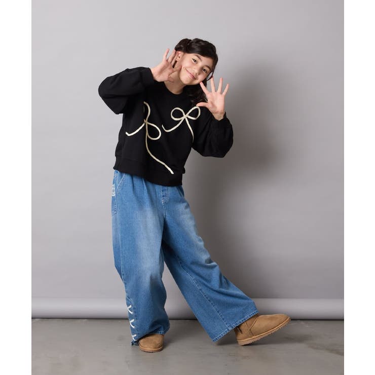 [120 160]【立体リボンがカワイイ 通学にもオススメ】リボンテープ裏毛トレ… | a.v.v【KIDS】 | 詳細画像42 