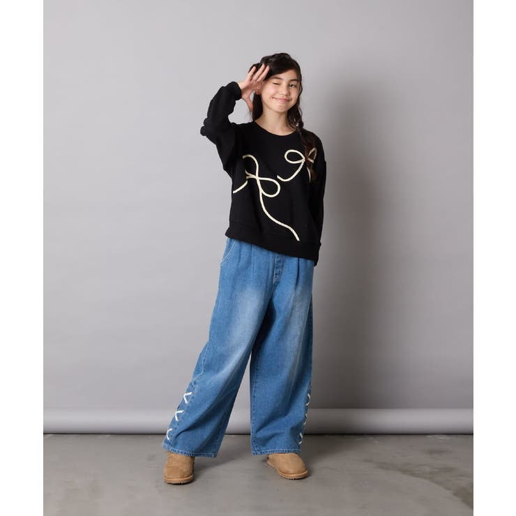 [120 160]【立体リボンがカワイイ 通学にもオススメ】リボンテープ裏毛トレ… | a.v.v【KIDS】 | 詳細画像43 