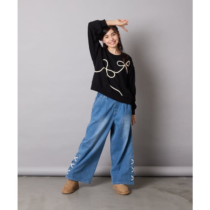 [120 160]【立体リボンがカワイイ 通学にもオススメ】リボンテープ裏毛トレ… | a.v.v【KIDS】 | 詳細画像44 