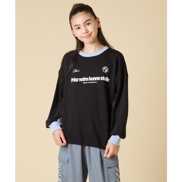 [130-160]【切り替えバイカラー/スポーティ】配色切り替えロゴトレーナー | a.v.v【KIDS】 | 詳細画像12 