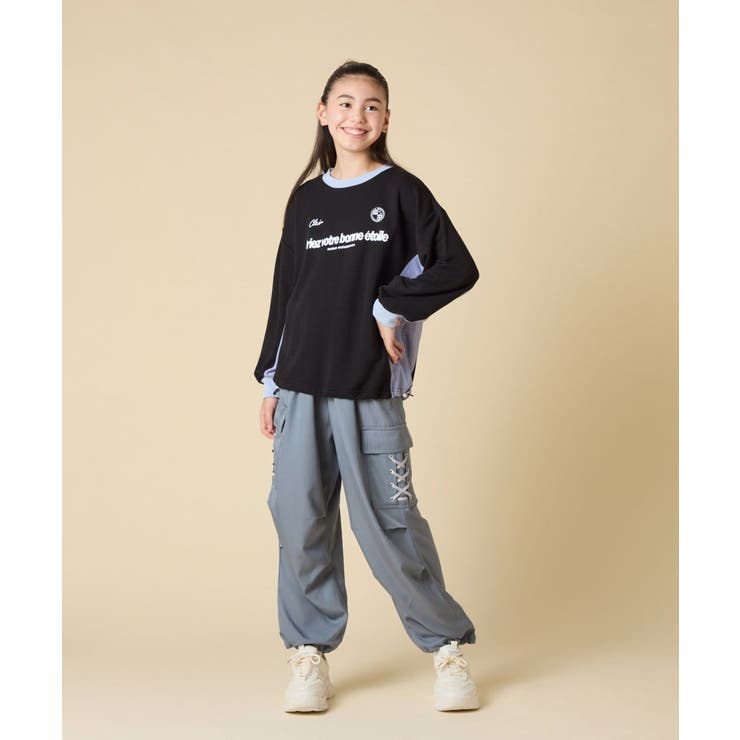 [130-160]【切り替えバイカラー/スポーティ】配色切り替えロゴトレーナー | a.v.v【KIDS】 | 詳細画像16 