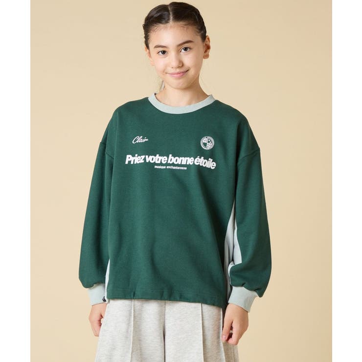 [130-160]【切り替えバイカラー/スポーティ】配色切り替えロゴトレーナー | a.v.v【KIDS】 | 詳細画像2 