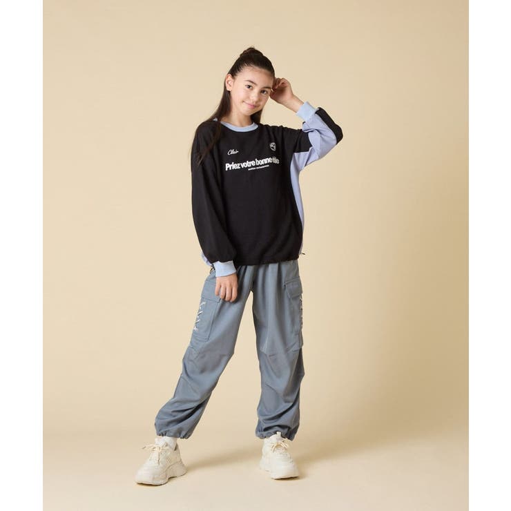 [130-160]【切り替えバイカラー/スポーティ】配色切り替えロゴトレーナー | a.v.v【KIDS】 | 詳細画像20 