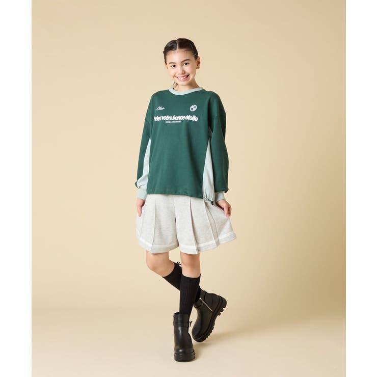 [130-160]【切り替えバイカラー/スポーティ】配色切り替えロゴトレーナー | a.v.v【KIDS】 | 詳細画像4 