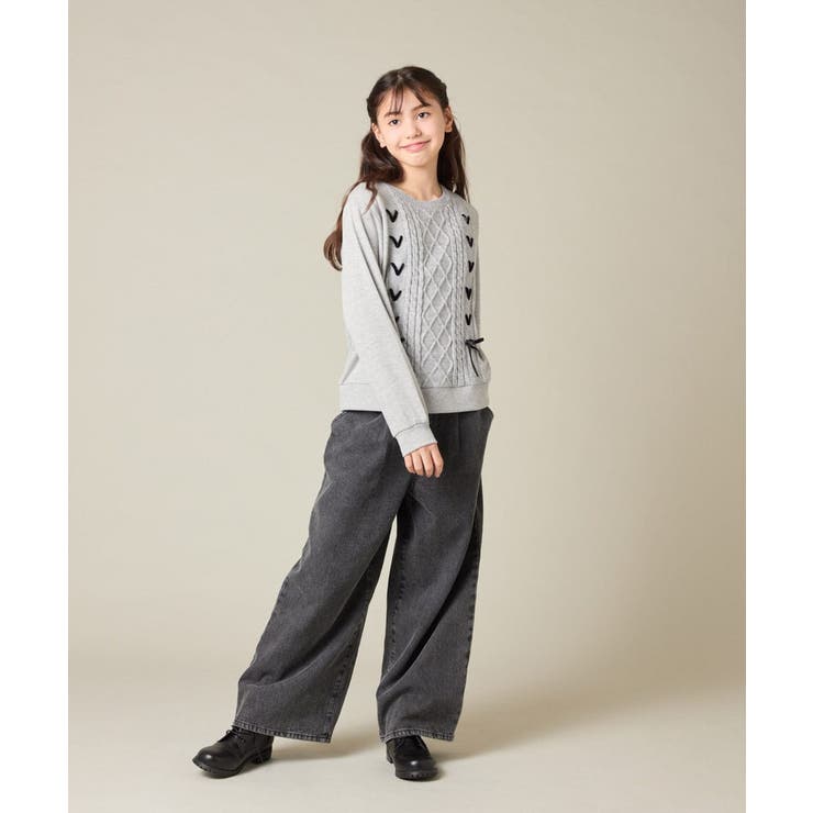 [120 160]【通学にもオススメ ケーブルニット×裏毛 | a.v.v【KIDS】 | 詳細画像16 