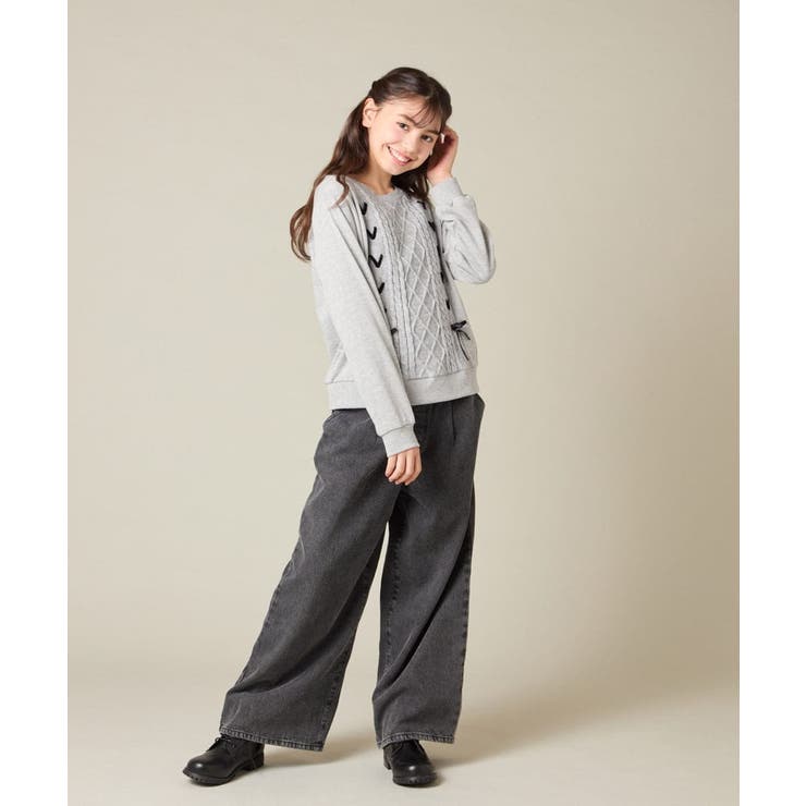 [120 160]【通学にもオススメ ケーブルニット×裏毛 | a.v.v【KIDS】 | 詳細画像17 