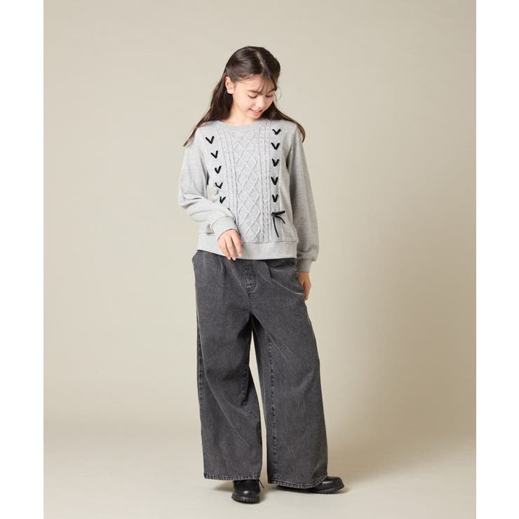 [120 160]【通学にもオススメ ケーブルニット×裏毛 | a.v.v【KIDS】 | 詳細画像18 