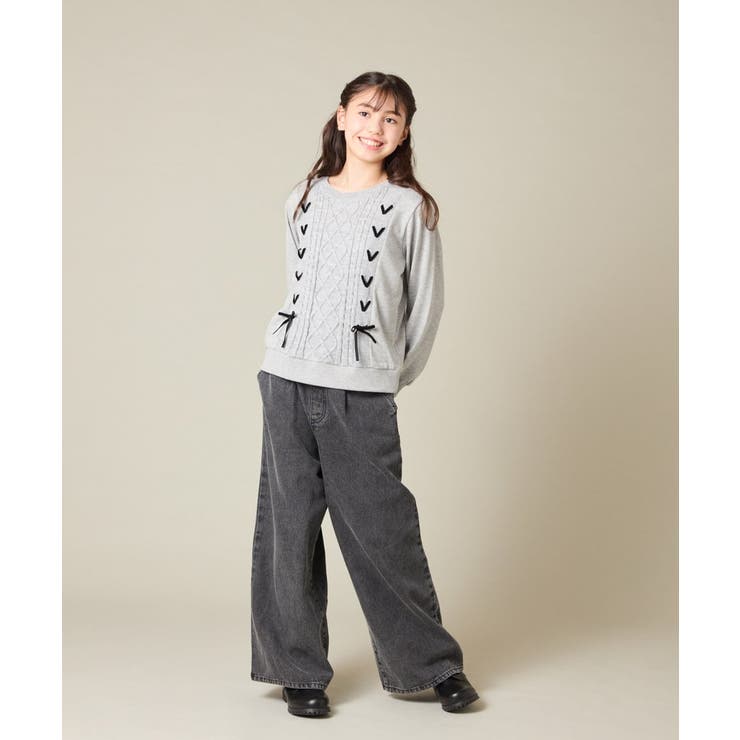 [120 160]【通学にもオススメ ケーブルニット×裏毛 | a.v.v【KIDS】 | 詳細画像19 