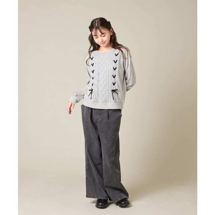 [120 160]【通学にもオススメ ケーブルニット×裏毛 | a.v.v【KIDS】 | 詳細画像20 