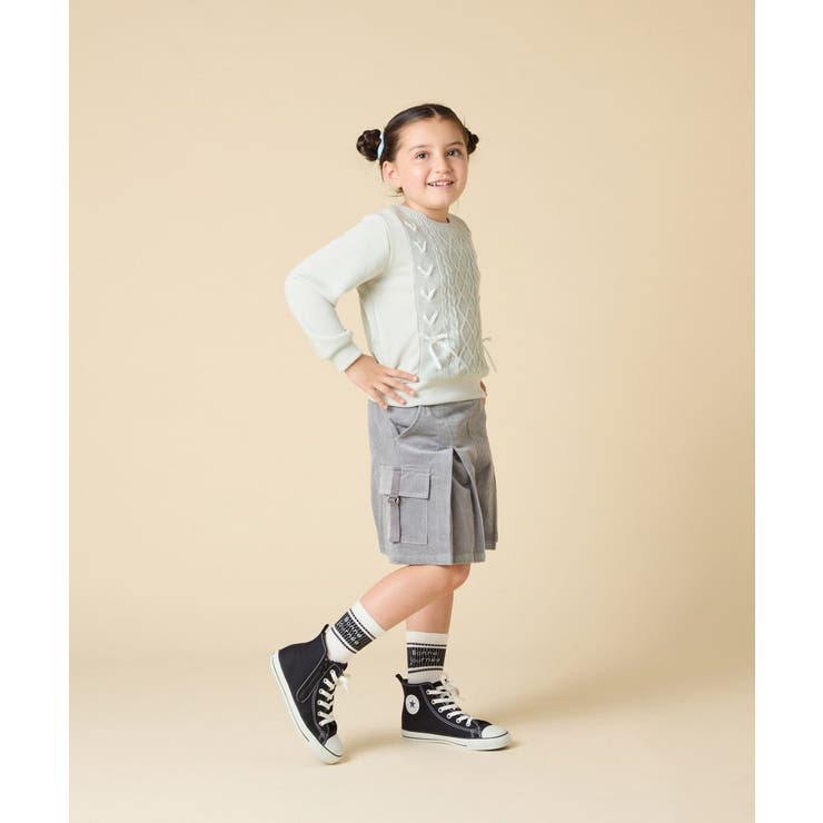 [120 160]【通学にもオススメ ケーブルニット×裏毛 | a.v.v【KIDS】 | 詳細画像9 