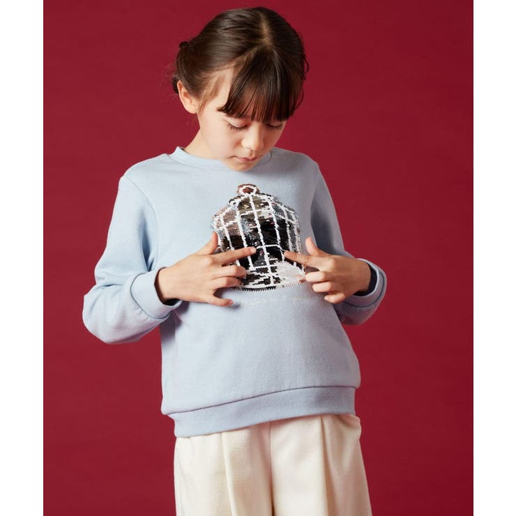 ライトブルー | [100-130]スパンコール＆ロゴアソートトレーナー | a.v.v【KIDS】