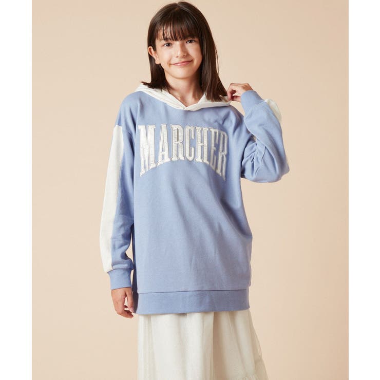 [130]オーバーシルエット配色ロゴスウェット | a.v.v【KIDS】 | 詳細画像1 