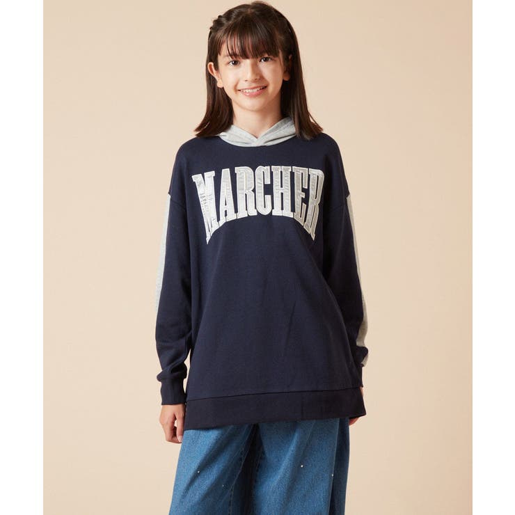 [130]オーバーシルエット配色ロゴスウェット | a.v.v【KIDS】 | 詳細画像15 