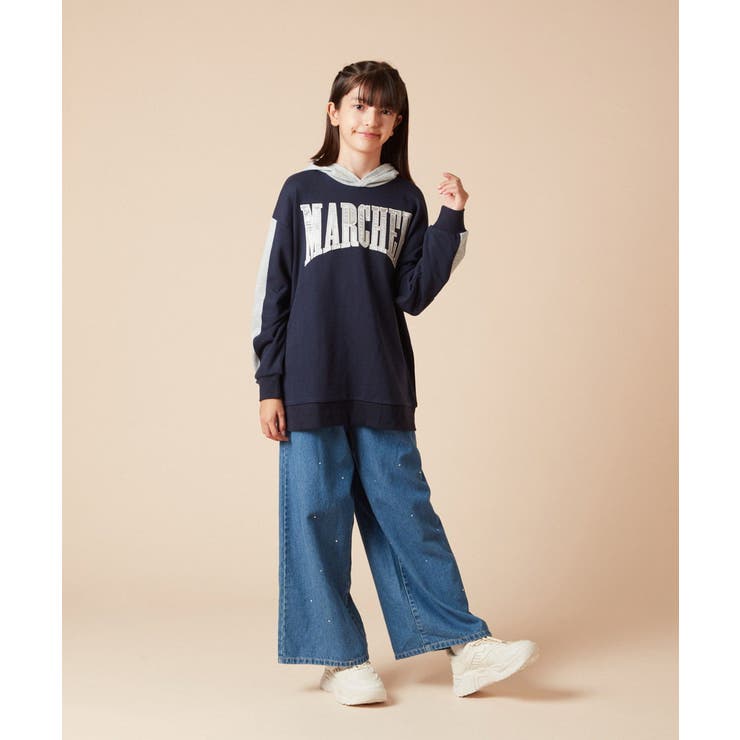 [130]オーバーシルエット配色ロゴスウェット | a.v.v【KIDS】 | 詳細画像16 