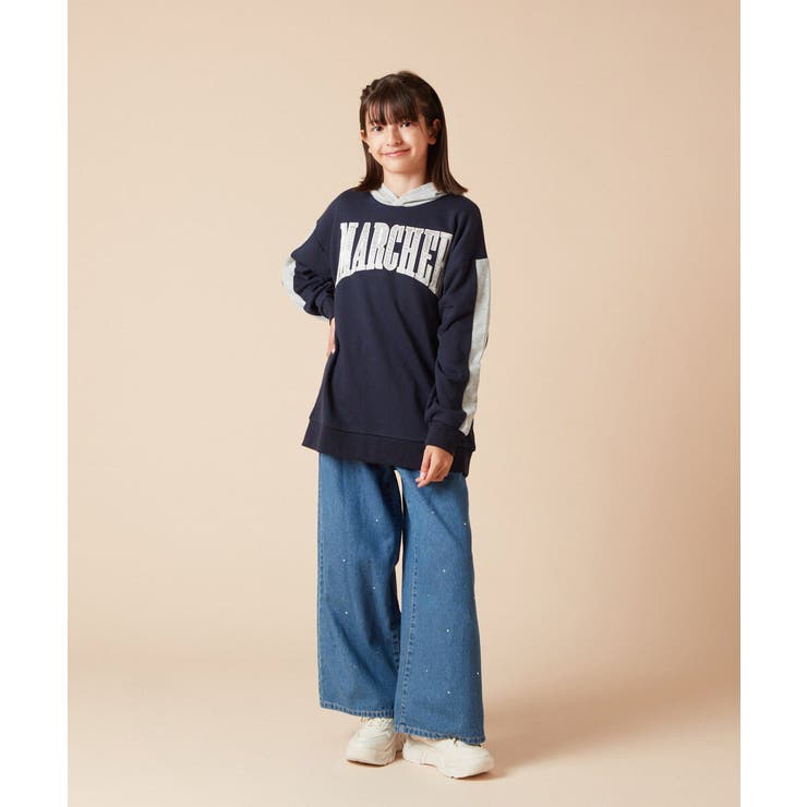 [130]オーバーシルエット配色ロゴスウェット | a.v.v【KIDS】 | 詳細画像17 