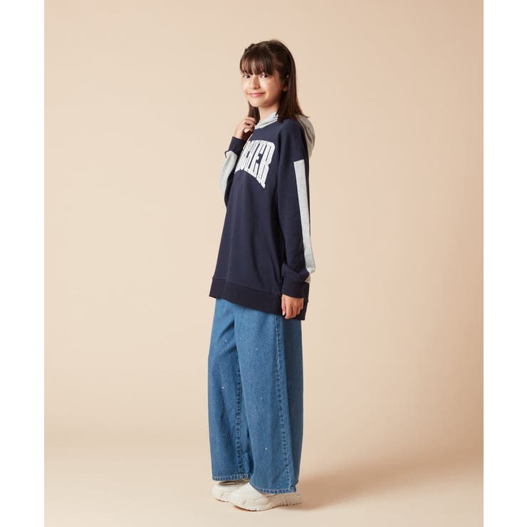 [130]オーバーシルエット配色ロゴスウェット | a.v.v【KIDS】 | 詳細画像21 