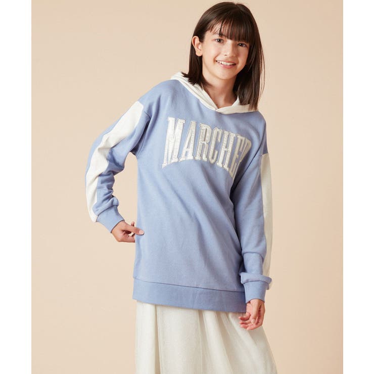 [130]オーバーシルエット配色ロゴスウェット | a.v.v【KIDS】 | 詳細画像4 