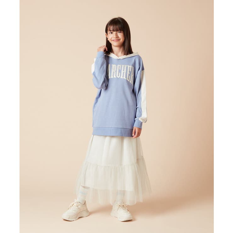 [130]オーバーシルエット配色ロゴスウェット | a.v.v【KIDS】 | 詳細画像5 