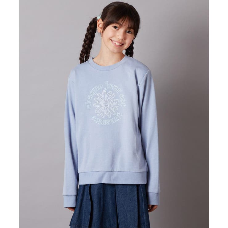 ライトブルー | [100-130]アソートアート裏毛トレーナー | a.v.v【KIDS】