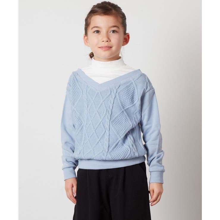 [100-130]ケーブルニットドッキングトレーナー | a.v.v【KIDS】 | 詳細画像2 