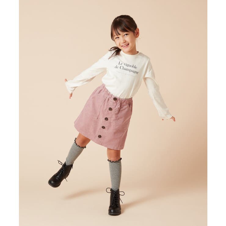 [100-130]フロントボタンデザインラップパンツ | a.v.v【KIDS】 | 詳細画像4 