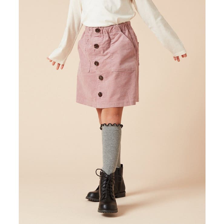 ピンク | [100-130]フロントボタンデザインラップパンツ | a.v.v【KIDS】