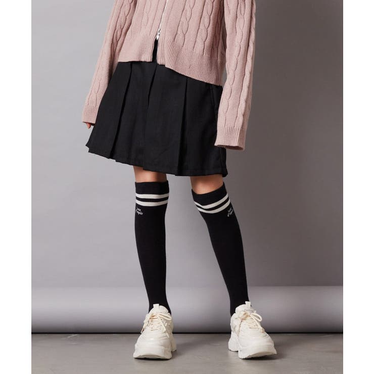 ブラック | [140-150]ベルト付きプリーツスカパン | a.v.v【KIDS】