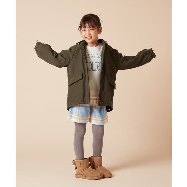 140-150]シャギーチェックショートパンツ[品番：ITKW0019053