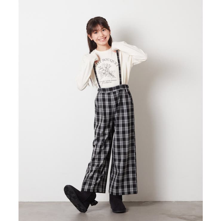 [160]サスペンダー付きワイドパンツ | a.v.v【KIDS】 | 詳細画像13 