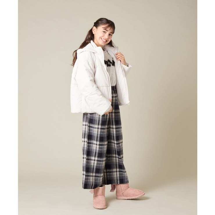 サス付きチェックワイドパンツ | a.v.v【KIDS】 | 詳細画像2 