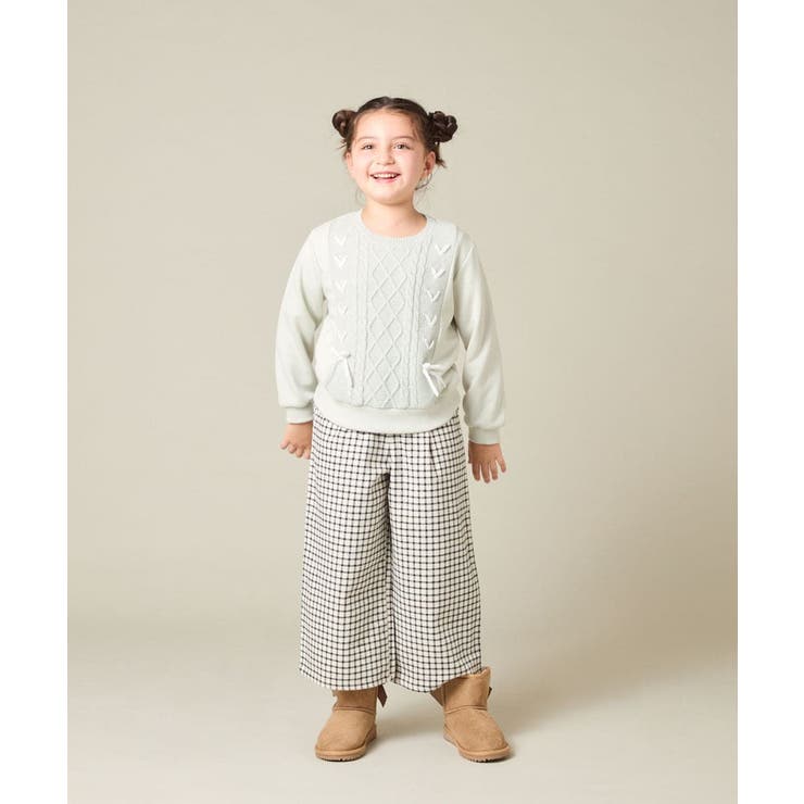 サス付きチェックワイドパンツ | a.v.v【KIDS】 | 詳細画像24 