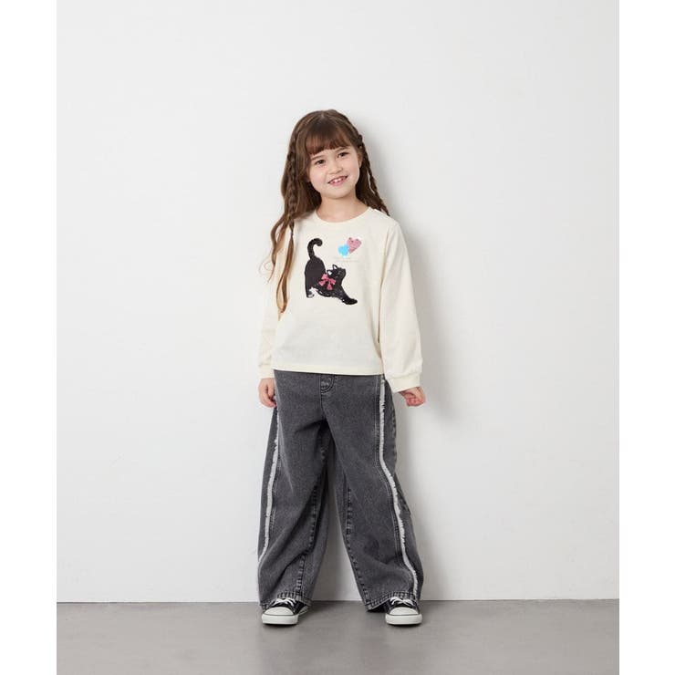[130-160]【綿100％】フリンジワイドデニム | a.v.v【KIDS】 | 詳細画像17 