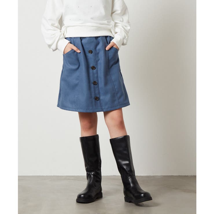 ブルー | [100-130]フロントボタンスカパン | a.v.v【KIDS】