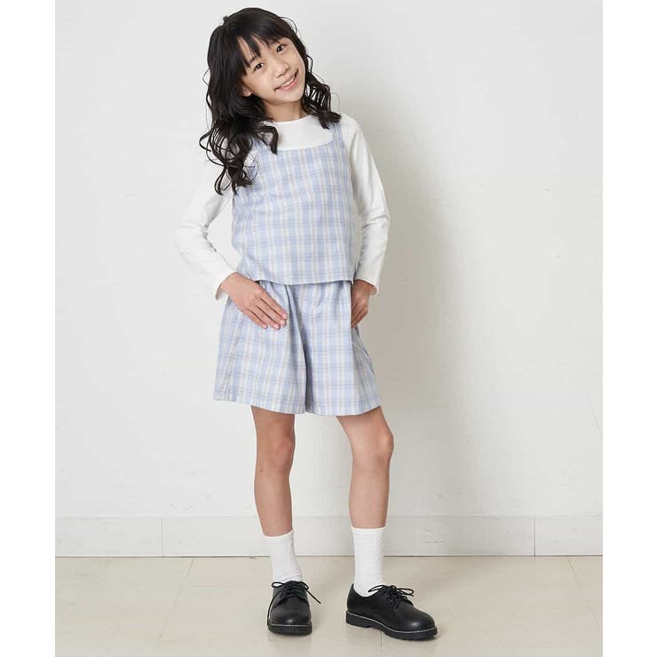 140-150]【セットアップ対応】バックル付きチェック柄キュロット[品番：ITKW0002542]｜a.v.v【KIDS】（アーヴェヴェ ）のキッズファッション通販｜SHOPLIST（ショップリスト）