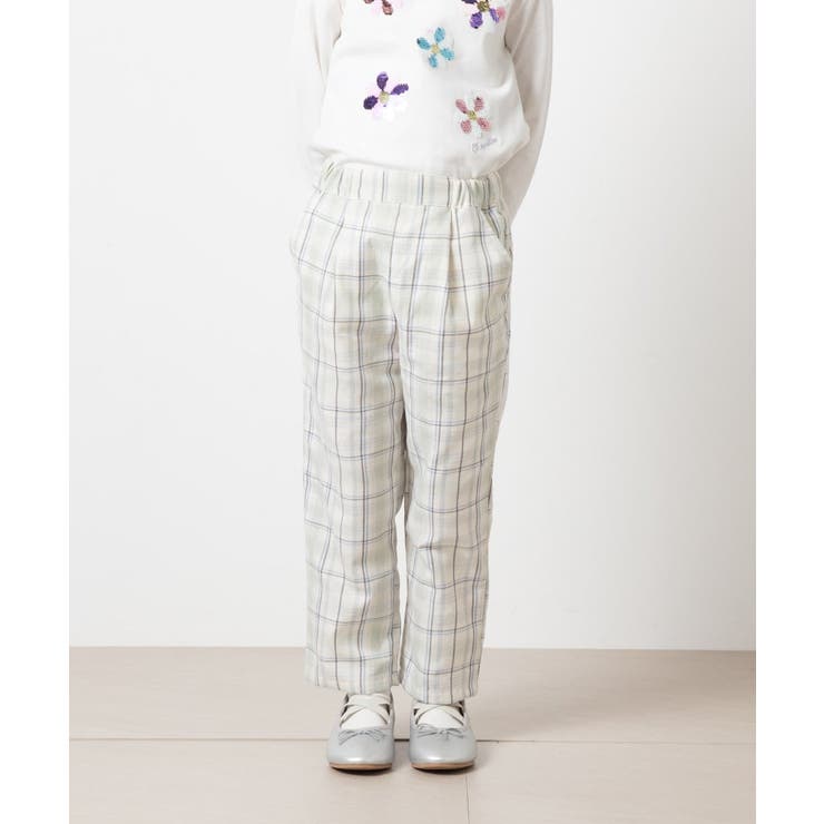 チェック | [140-150]【2WAY】サスペンダー付きテーパードパンツ | a.v.v【KIDS】