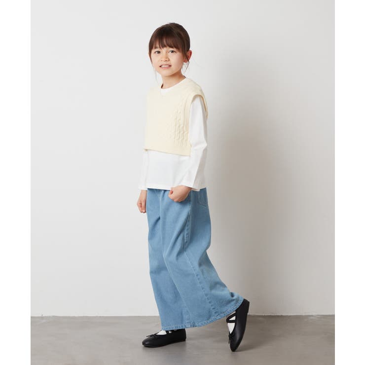 [100-130]デニムワイドパンツ | a.v.v【KIDS】 | 詳細画像39 